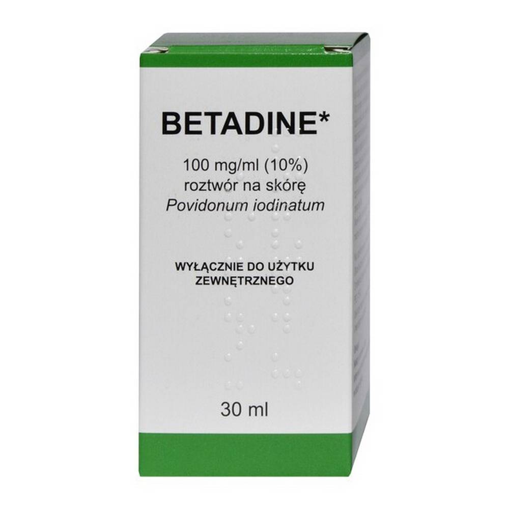 betadine 100 mg ml roztwor na skore 30 ml import rownolegly delfarma Betadine is a medicinal product in the form of a solution for skin disinfection and aseptic wound care.