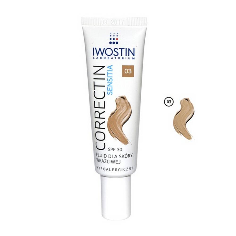 iwostin correctin sensitia fluid for sensitive skin spf 30 shade 03 30 ml Concentrate for face and body capillaries.