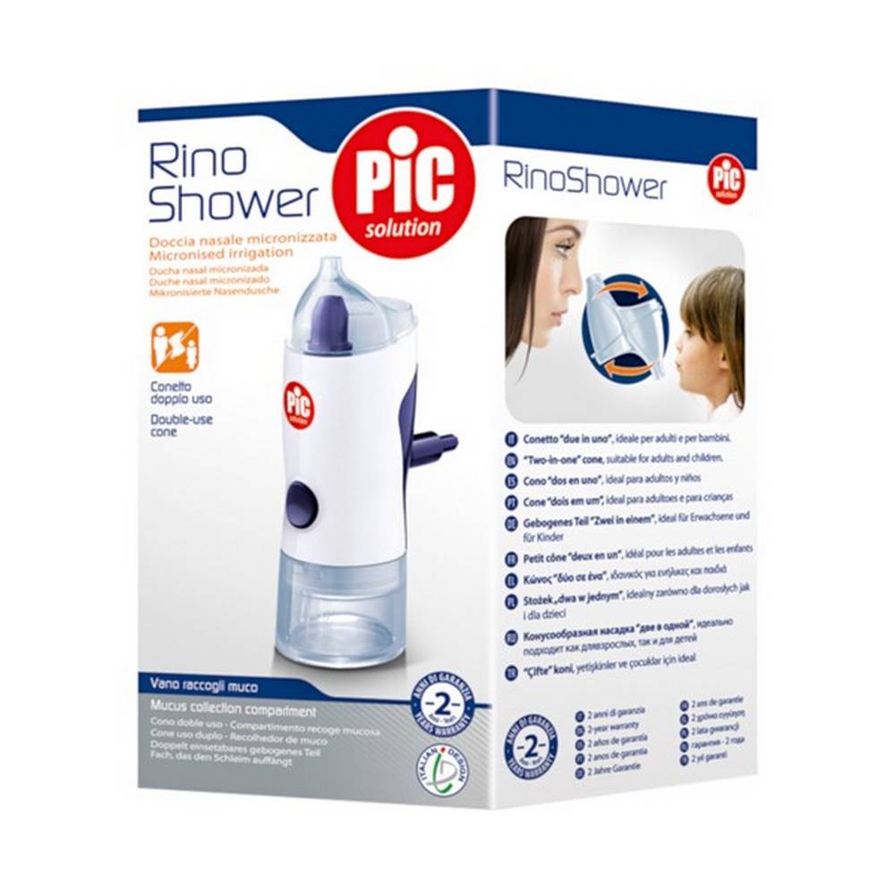 rino shower pic solution micronizing nasal irrigator 1 Спрей-ирригатор для носа идеально подходит для полоскания полости носа и носоглотки. Устройство было специально разработано для облегчения и повышения эффективности лечения при одновременном сокращении потерь лекарственного средства.