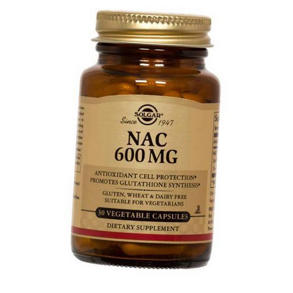 solgar nac 600mg 30 amino acids OLGAR NAC 600 mg is a large NAC that cleanses, supports regeneration, and supports the fight against free radicals and fatigue. It is an ideal hangover product as it reduces liver damage. Note that this is a high dose glutathione precursor - 600 mg of pure NAC per serving!