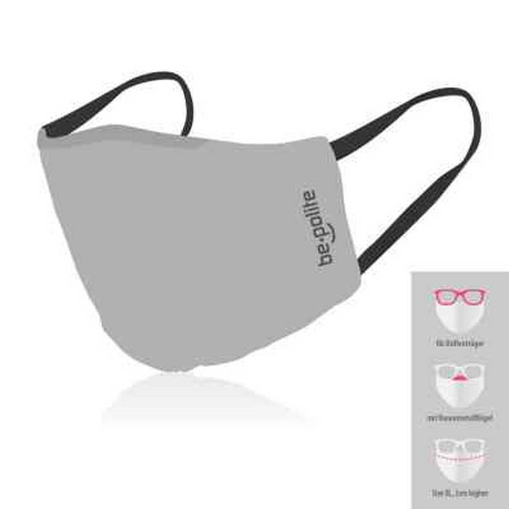 bepolite mask light gray маску вокруг рта и носа. Мойте руки подходящим дезинфицирующим средством до и после снятия маски. Маску необходимо менять, когда она станет насыщенной. Герметично закройте использованные маски в сумке, чтобы они были защищены от загрязнения, и немедленно постирайте их при температуре выше 60 градусов.