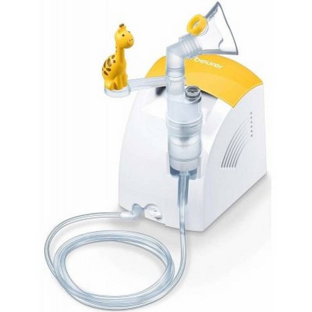 beurer ih26 Compressor inhaler Beurer IH26 for children and adults. Working pressure 0.8-1.45 bar. Suitable for the treatment of diseases of the upper and lower respiratory tract, colds, asthma, respiratory diseases.