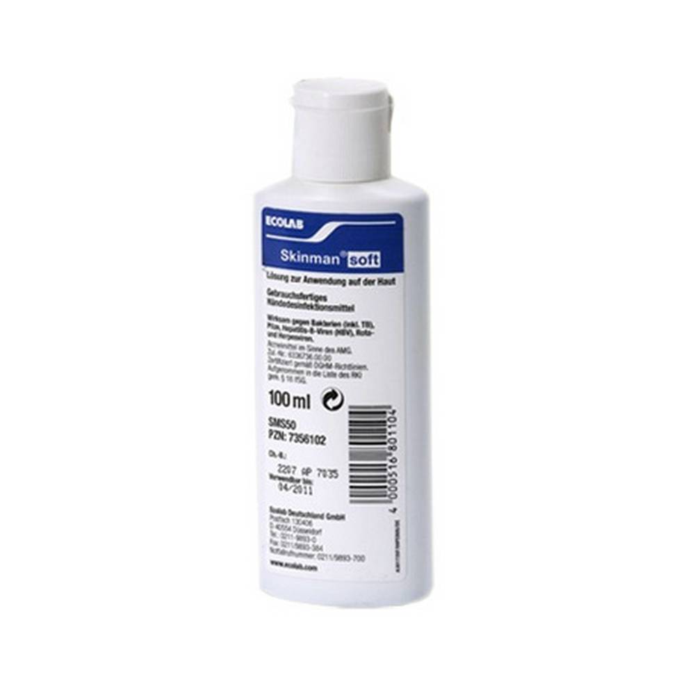 ecolab skinman soft plus 100 ml Hand disinfection based on isopropanol with glycerin and chamomile extract.