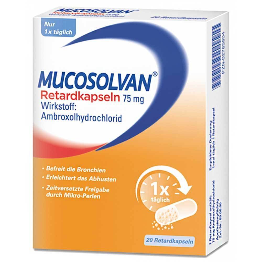 mucosolvan prolonged release capsules 75mg 20 Pharmacological action - mucolytic, expectorant.