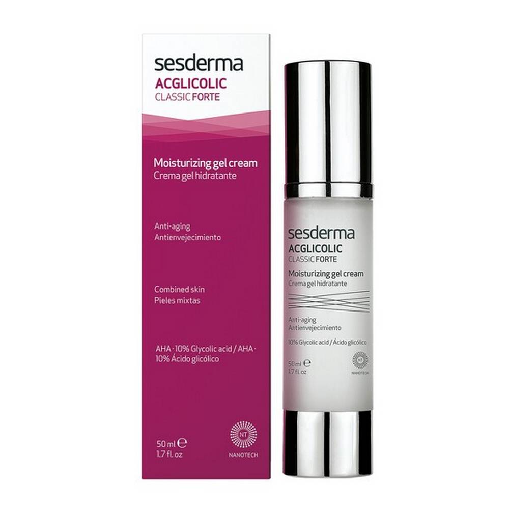 sesderma acglicolic classic forte moisturizing cream gel 50 ml Moisturizing cream-gel - intended for mature, oily, combination and acne skin. Firms, regenerates and smoothes the skin.
