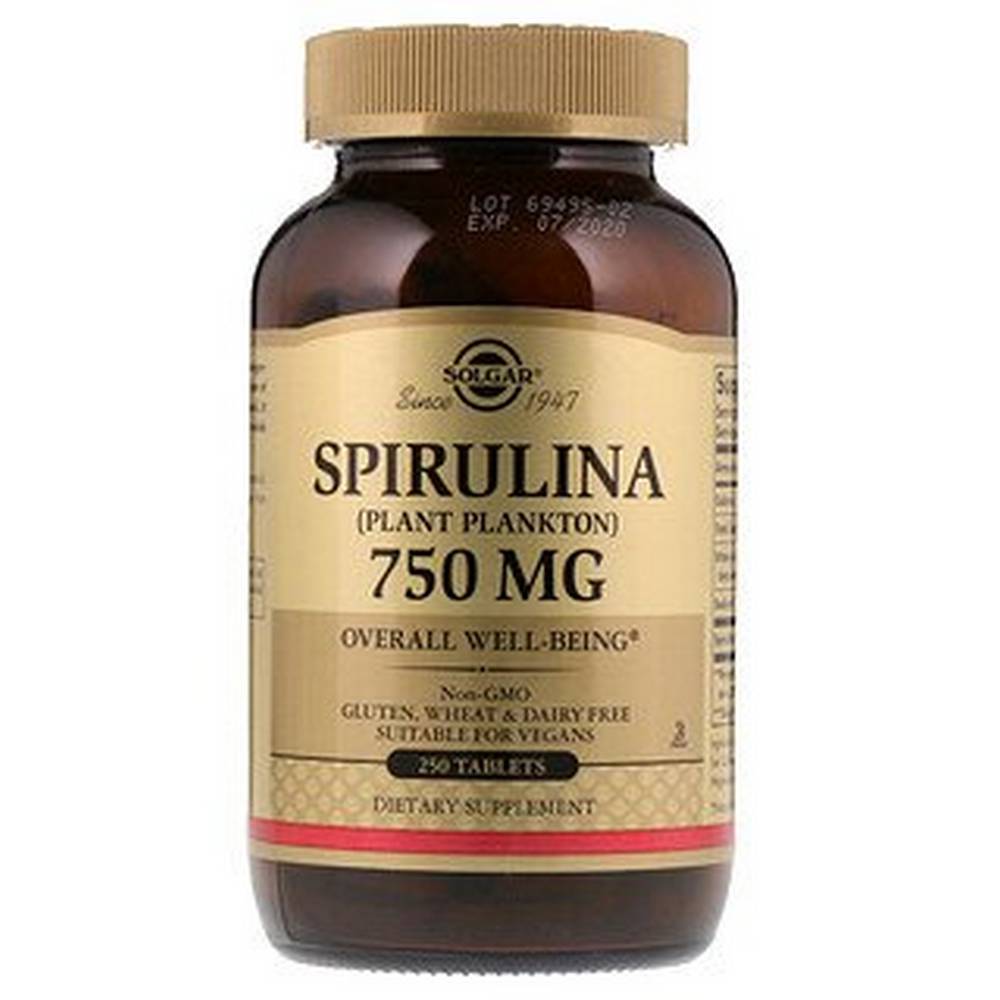 solgar spirulina 750 mg tablets 250 Пищевая добавка