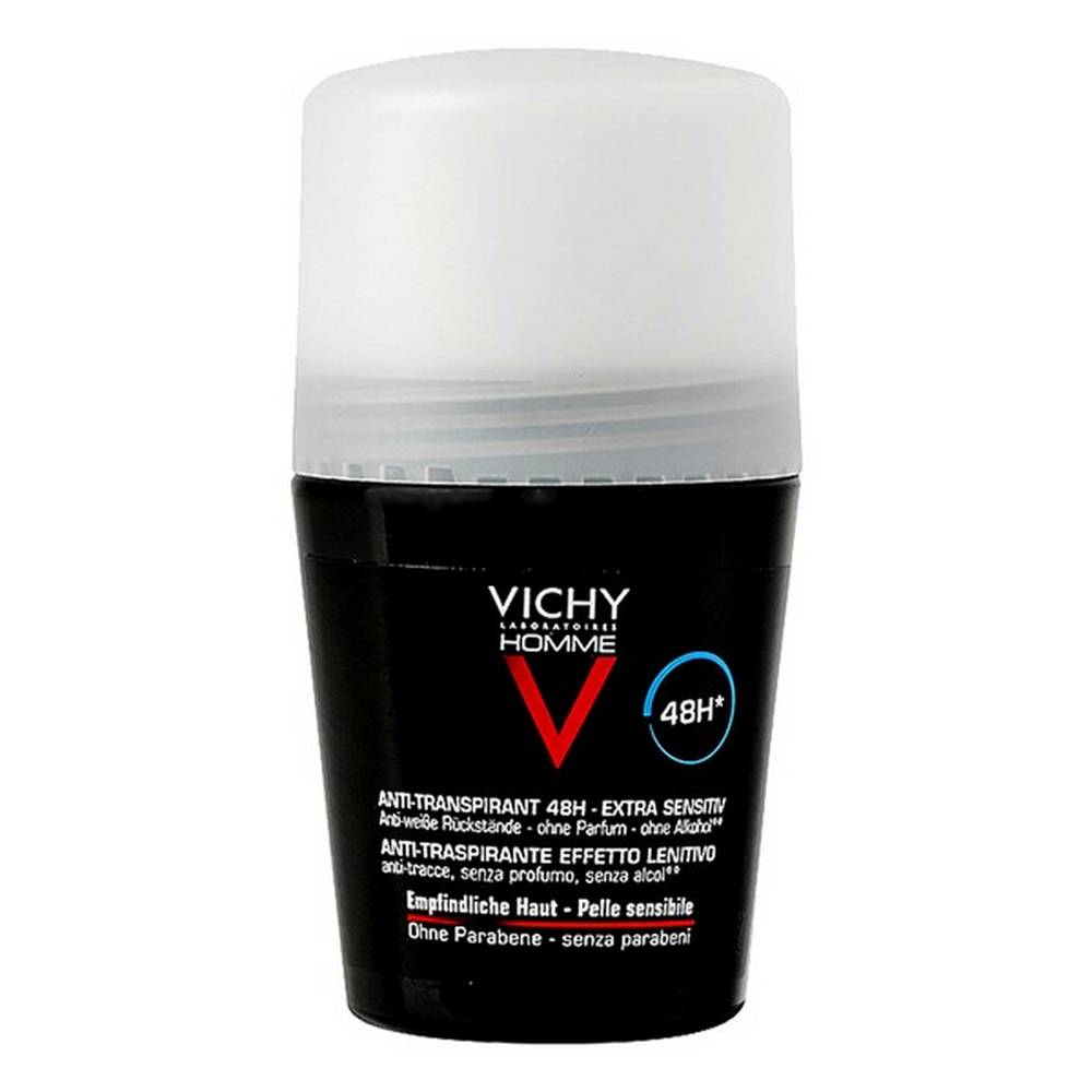 vichy homme deodorant antiperspirant 48h sensitive skin roll on 50 ml Antiperspirant 72h, roll-on.