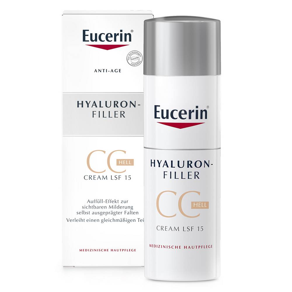 鍔 Percentage hek Eucerin Anti-Age Hyaluron-Filler CC Cream hell, 50 ml – Pharmacyapozona
