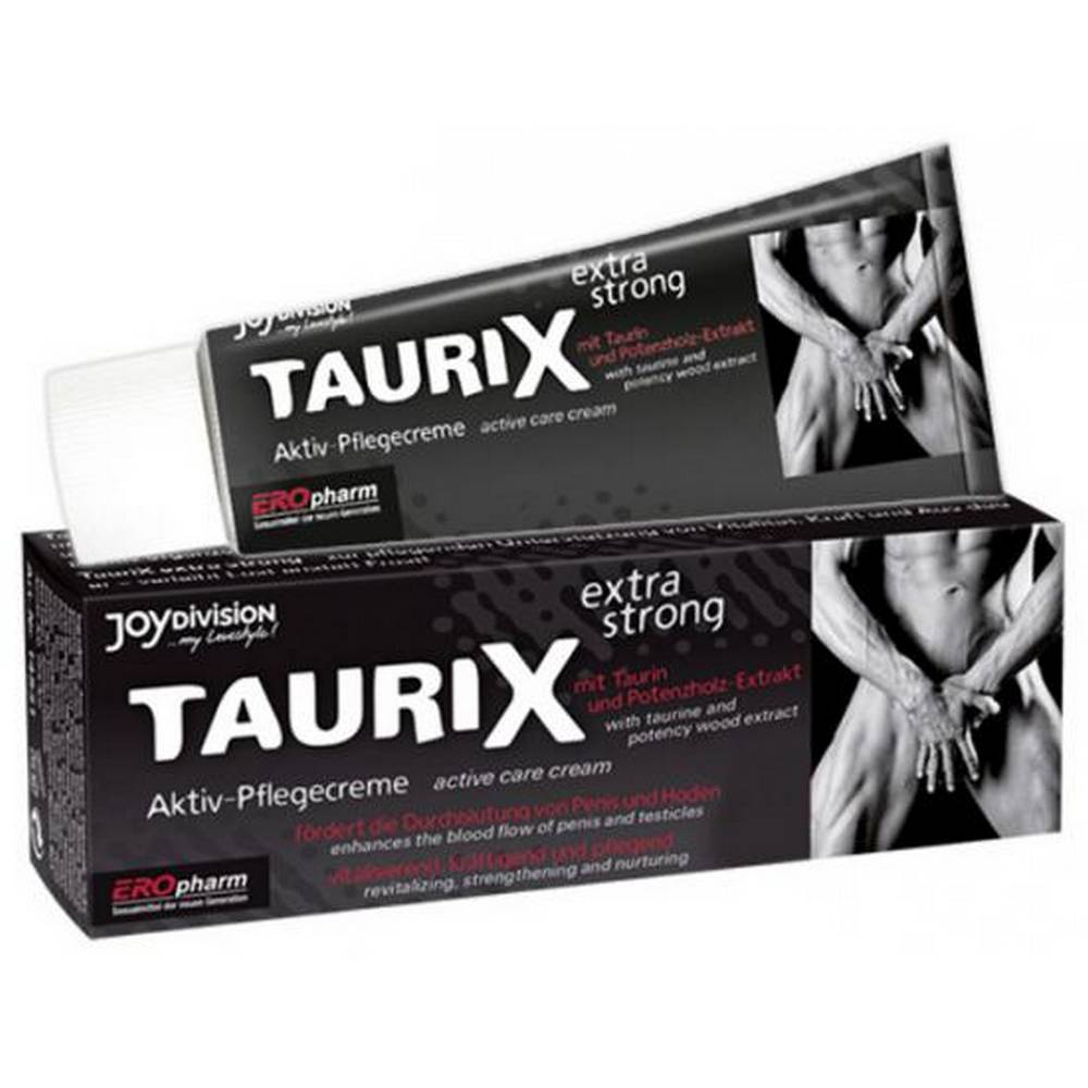 taurix extra strong 40 TAURIX extra strong 40ml - ointment for penis and testicles with active ingredients Taurine and bull testicle extract.