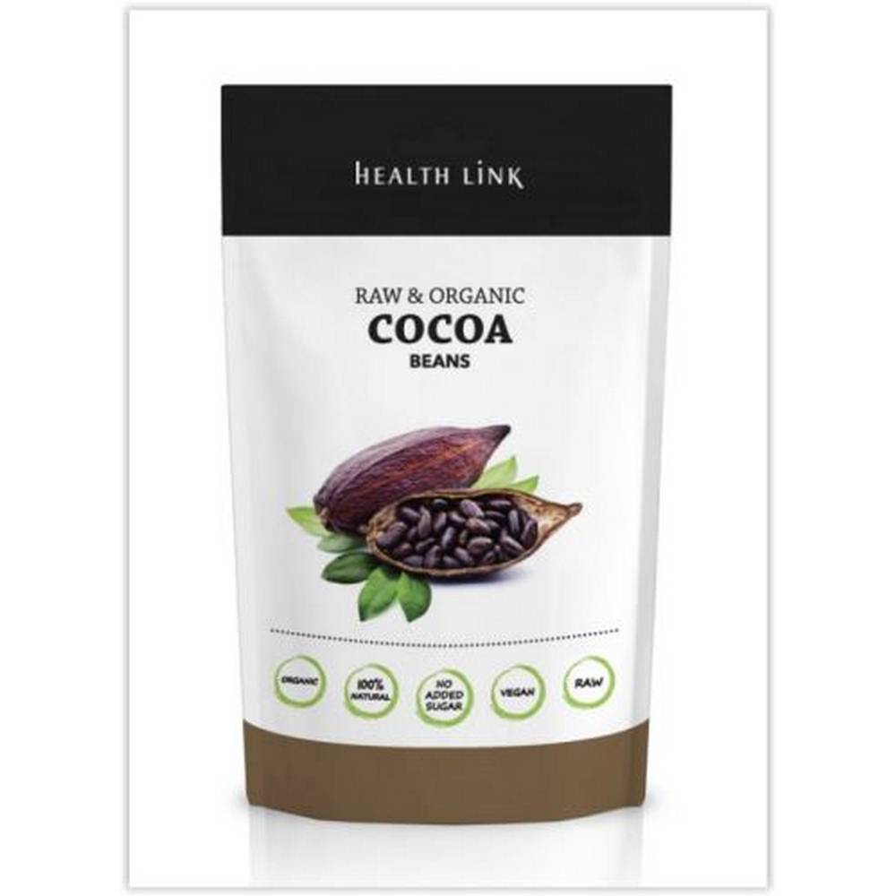 health link unroasted cocoa beans raw bio 250g Cocoa raw beans BIO whole unroasted RAW