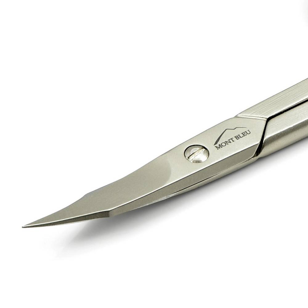 combined nail and cuticle scissors mont bleu two in one made in italy sharpened in solingen 1 The combination of nail scissors with cuticle tip is ideal for hand care. High quality nail scissors, made in Italy and sharpened in Solingen, Germany, by a traditional company from Solingen with over 80 years of experience in producing well-known quality scissors and manicure tools.